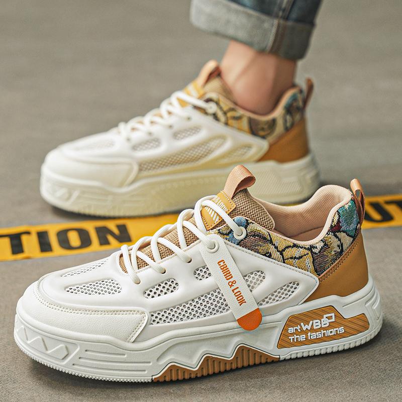 

Трендовые дышащие кроссовки, мужская парусиновая обувь с сеткой, мужская летняя вулканизированная обувь, кроссовки, повседневная обувь для мужчин, модная 44 бежевый