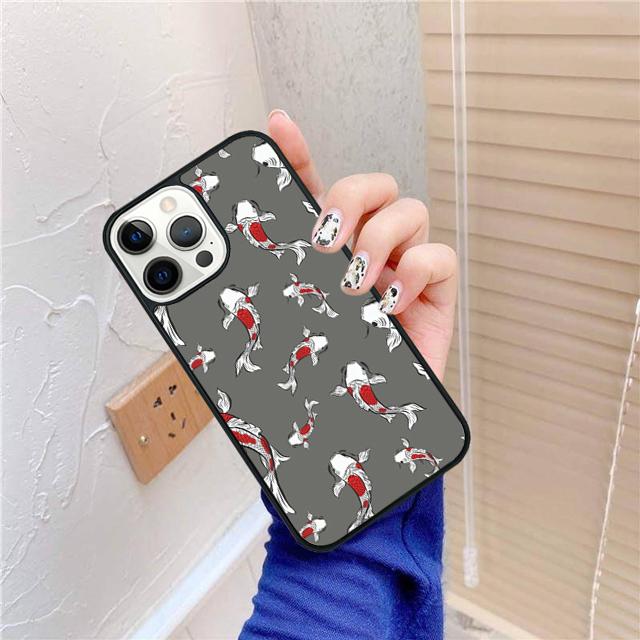 Koi Carp Fish Phone Case Cover For iPhone 17 Air 15 16 14 13 12 Pro Max 11 Pro Max Plus Coque Shell