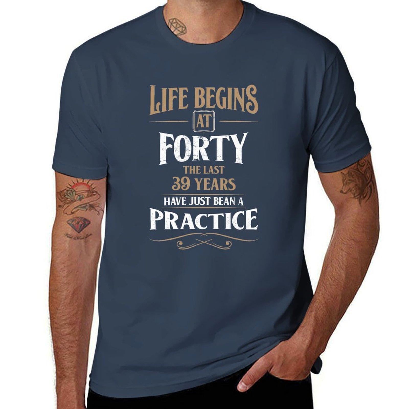 Life Begins At Forty 40th Birthday Gift Tshirt Summer Sports Quick Dry Tshirt S