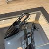 Pesstwei Scarpe da Donna Slingback in Vernice alla Moda, Décolleté, Sandali con Tacco Alto Nero, Punta Acuta, Scarpe da Sera per Feste