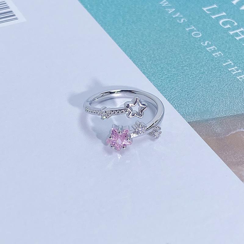 Light Luxury Full Diamond Inlaid Zircon Super Flash High-End Open Ring Niche Exquisite Elegant Personalized Ring