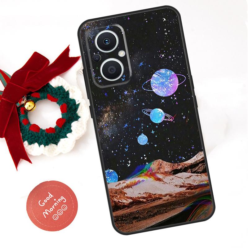 Moon Stars Space Funda For OPPO Reno 8 Lite 10 11 12 13 14 Pro 11F 12F 13F 14F OPPO Find X8 X5 X6 X9 Pro Case