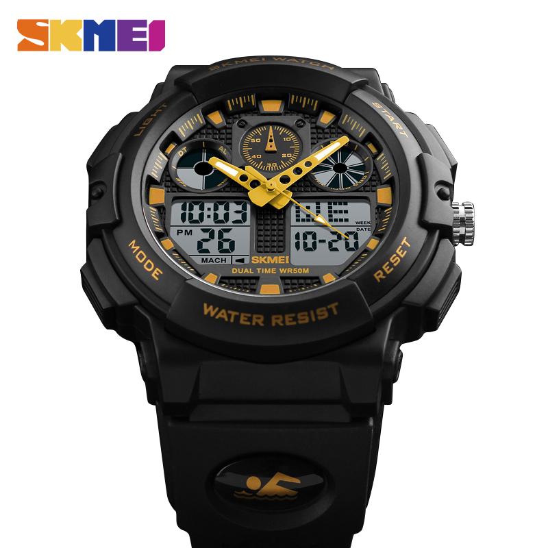 Skmei Herren Sportuhren Digitaluhr Alarm Dual Display Stoppuhr Militärische wasserdichte Armbanduhren 1270