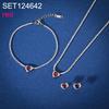 Fashion Love Heart Zircon Jewelry Set, Stainless Steel Necklace Bracelet Stud Earrings, Luxury Versatile Women's Jewelry Bulk