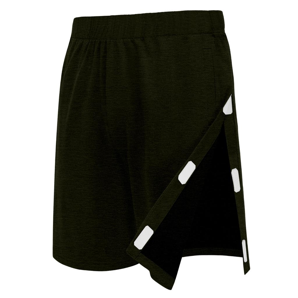 Shorts Athlétiques Unisexes à Déchirure Fermeture par Boutons Pression Tissu Coton Pantalon de Récupération Après Chirurgie du Genou Shorts de Rééducation pour Remplacement de la Hanche avec Poches