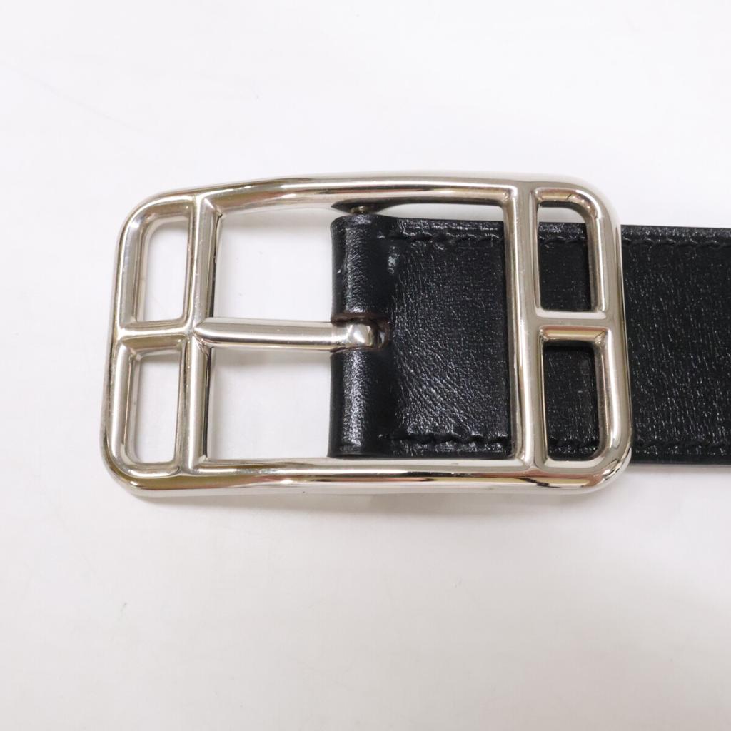 HERMES Cape Cod 32 SVHardware A-stamp Box Calf/Veau Togo Reversible belt 95 Noir / GoldUsed