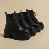 Thick-soled Martin Boots Women's 2025 New Autumn and Winter Velvet Versatile Height-increasing Retro Black Explosive Small Short Boots