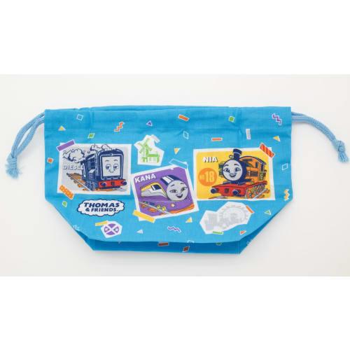 OSK Thomas the Tank Engine Drawstring Lunch Bag, Blue [KB-1]