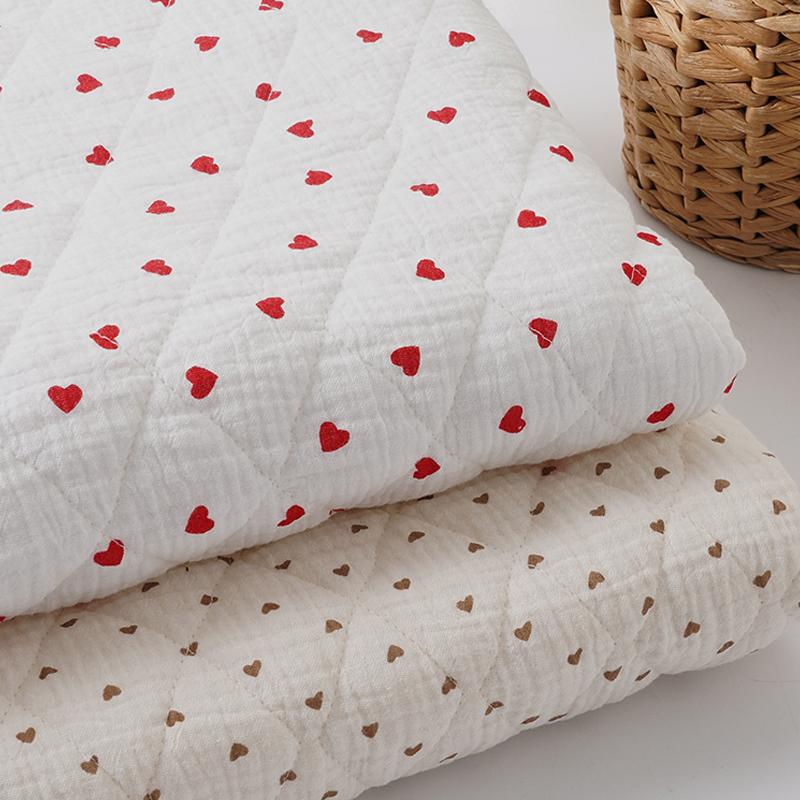 0.5m/1m/2m Thickened Pure Cotton Double-layer Crepe Quilted Cotton Fabric for Blanket Vest Children's Clothing DIY Sewing Fabric