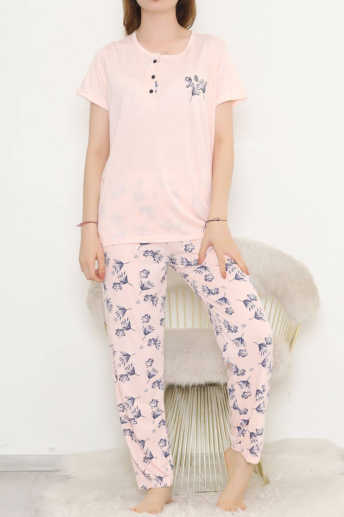 

Patterned Pajama Set Light Salmon