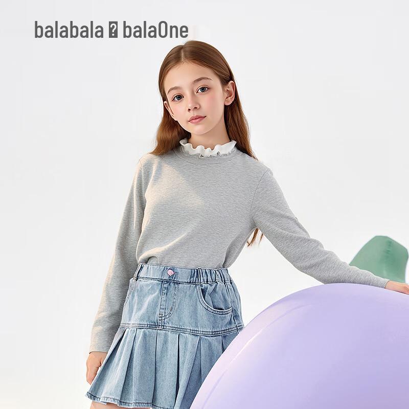 Balabala Girls' 2025 Autumn Long-Sleeve T-Shirt