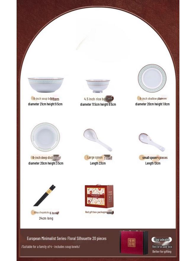 Mode Lanca Floral 20-Piece Ceramic Dinnerware Set