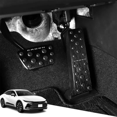 Hearsheng Aluminum Alloy Foot Pedal Covers for the New Crown New Crown Crossover and New Crown Sport Customizable Interior and Easy Installation