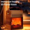 Graphene Fireplace Heating Machine Portable Household Electric Heater Simulated Flame Warm Air Blower