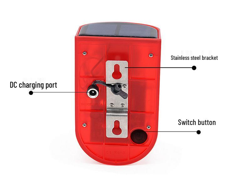 Outdoor Solar Alarm with Infrared Motion Sensor, Remote-Controlled Sound and Flashing Light Anti-Theft Warning System