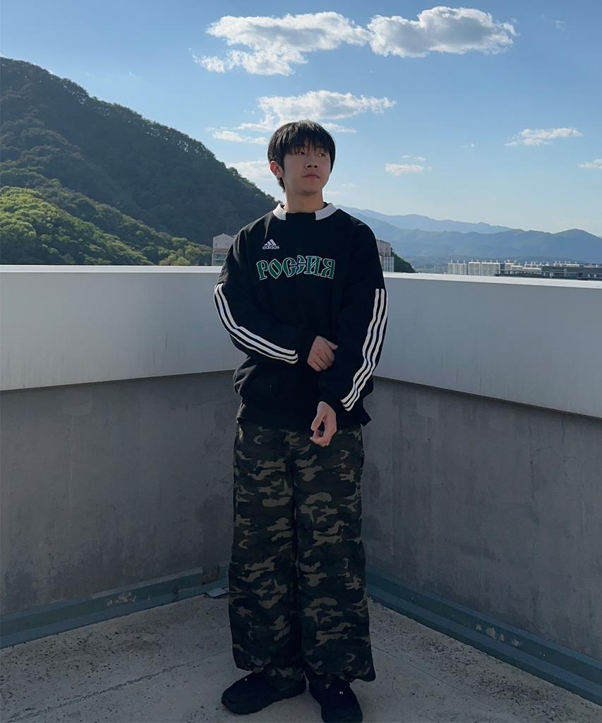Jikeulib Balloon Fit Tab Snap Wide Camo Pants