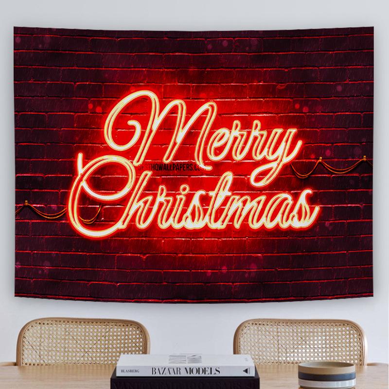 Customizable Christmas Backdrop Nordic-style Cross-border E-commerce Fireplace Tapestry Home Decor Photo Prop Hanging Cloth