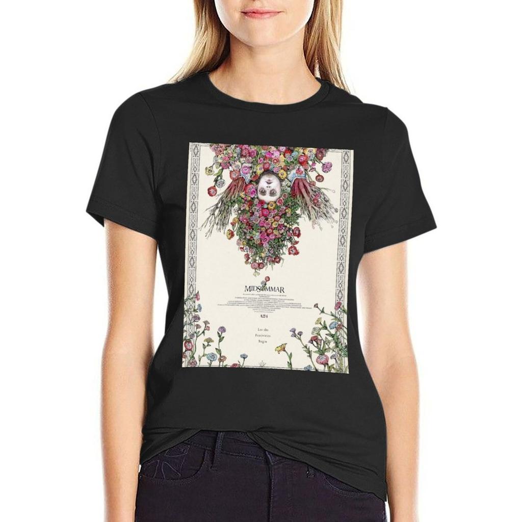 Midsommar Japanese Poster T-Shirt Aesthetic Clothing Funny Short Sleeve Tee Summer Tops Cute T-Shirts For Women