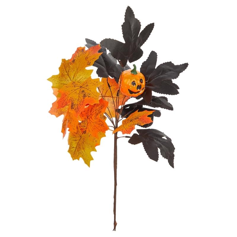 Artificial Black Flower Bouquets, Halloween Bouquets with Pumpkin, Realistic Flower Bouquets Artificial Leaf Bouquets