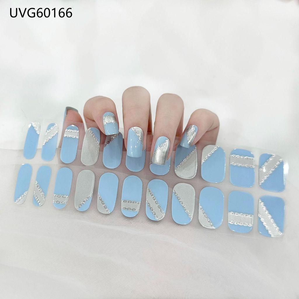 Transparent Nude UV Gel Nail Art Stickers: Semi-Cured, Semi-Baked Manicure Sheets