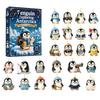 24 Day Countdown Box Antarctic Penguin Advent Calendar, 24-Day Winter with Cute Christmas Gift for Children Explorer Ornaments, 2D Acrylic