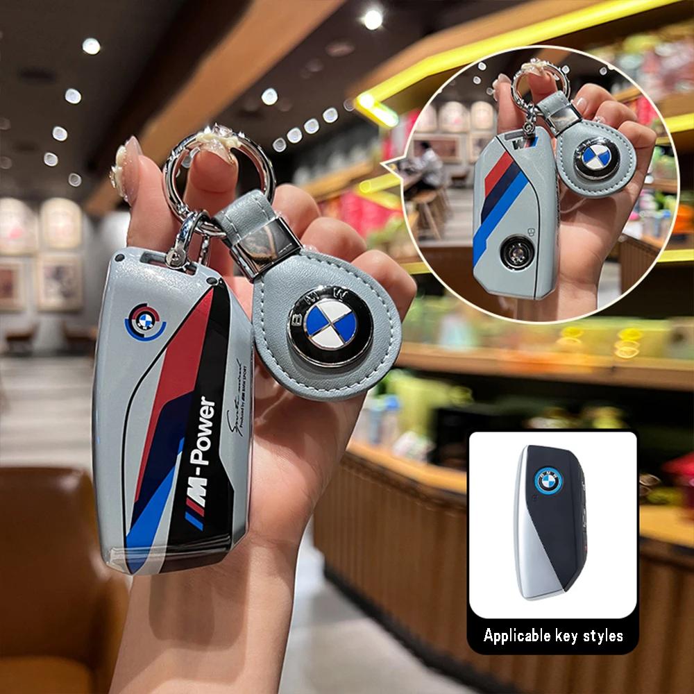 ABS Racing stickers Car Remote Key Case Cover For BMW M G07 X7 LCI U11 X1 G70 7 Series G09 XM F98 X4M LCI G18 X5 G81 M3 I20 IX