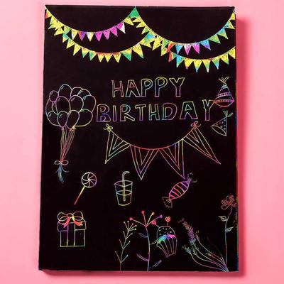 Scratch Paper Art Set Rainbow Magic Scratch Paper 50 PCS for Kids Black Scratch It Off Art Crafts