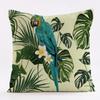 New Flower-and-bird Tropical Plant Waterproof Pillowcase, Printed Sofa Cushion, Detachable and Washable Pillow 45x45cm (Pillow Insert Not Included)