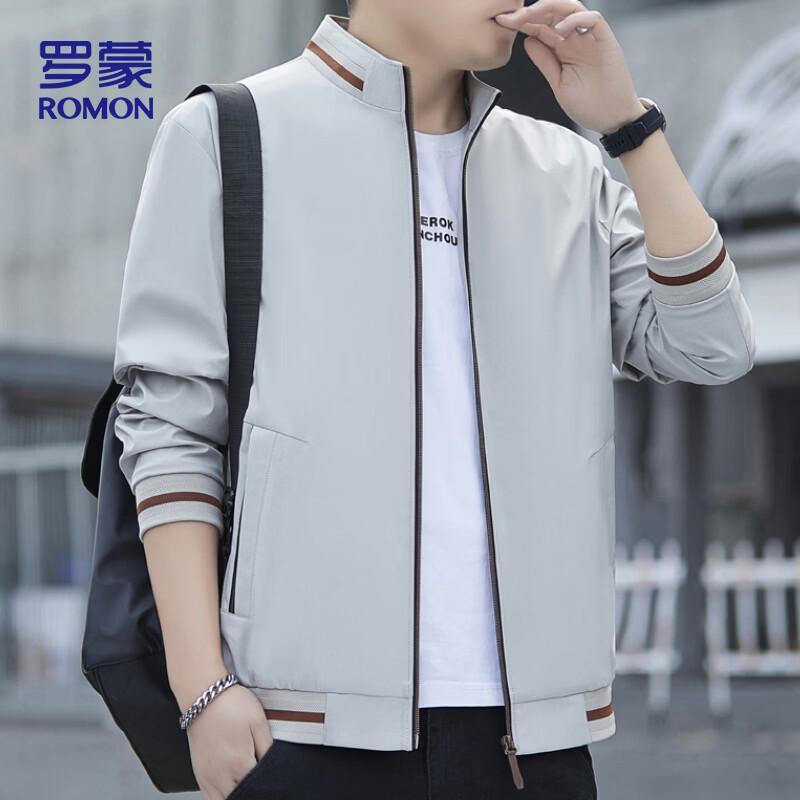ROMON Men's 2617 Casual Windproof Stand-Collar Jacket