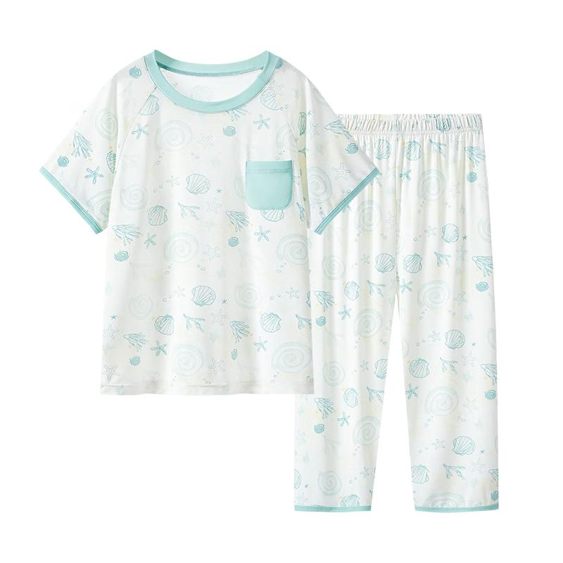 

YEEHOO Boys Tencel Modal Short Sleeve Summer Pajama Set 140