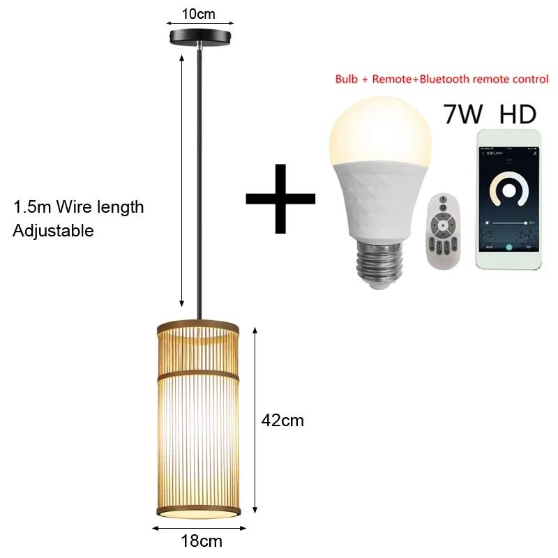 Retro Hand Woven Bamboo Chandelier Chinese Style Droplight Hotel Bedroom Living Room Art Decor Hanging Lamp Indoor Pendant Light