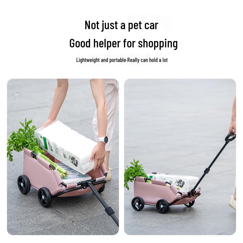 Hafif Katlanabilir Evcil Hayvan Arabası ve Kedi ve Köpekler için Oyun Evi
