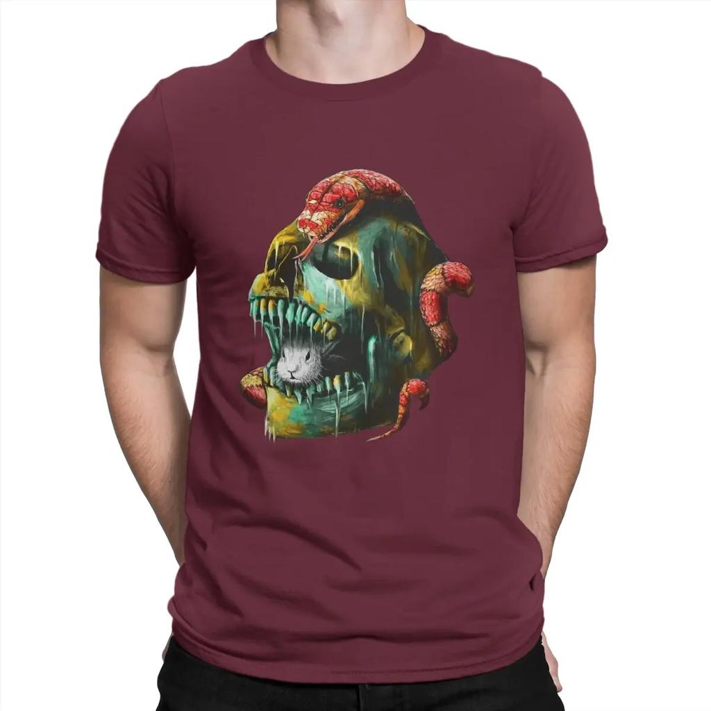 Men's T-Shirt Fear And Desire Novelty Cotton Tees Short Sleeve Skull T Shirts Round Collar Clothing Summer