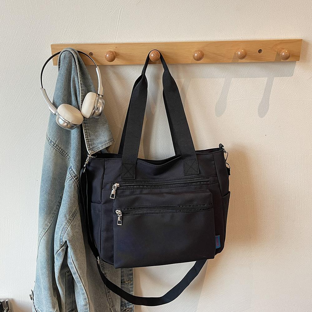 Large Capacity Shoulder Bag for Women Autumn Winter Zipper Shopping Canvas Handbags 2025 New Versatile Crossbody School Bags