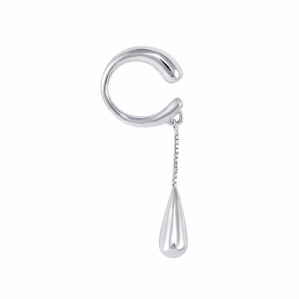 Silver Color Ear Cuff Clips C Shape Design Cartilage Earrings Fashion Teardrop Earrings Jewelry