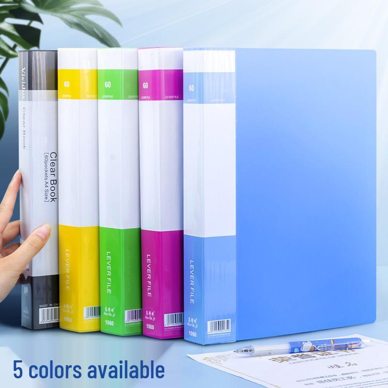 A4 Transparent Sheet Music Binder with 60/100 Pockets - Multi-Layer Loose-Leaf Folder for Students