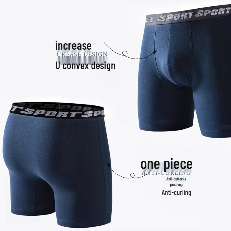 Langsha Men's Extended Length Anti-Chafing Boxer Briefs