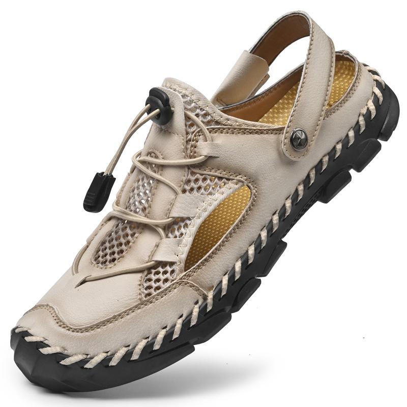 Fashion Fashionable Summer Large Size Hollow Breathable Beach Sandals Trendy Jacket Casual Online Shoes Men's Slippers Rubber Sole