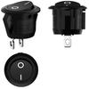 20pcs 10pcs Rocker Switch Black On Off 2 Pin Mini Round Toggle Switch 3A 250V 6A 125V 15MM Circle Switches for RV Car Truck Boat