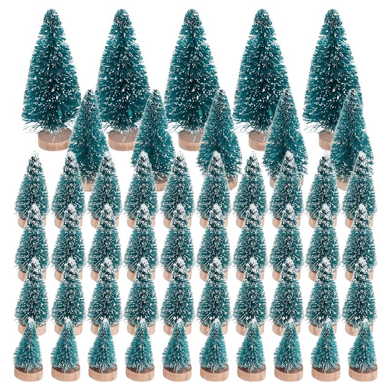

AEE4-50PCS Miniature Artificial Christmas Tree Small Snow Frost Trees Pine Trees Christmas DIY Party Decoration Crafts