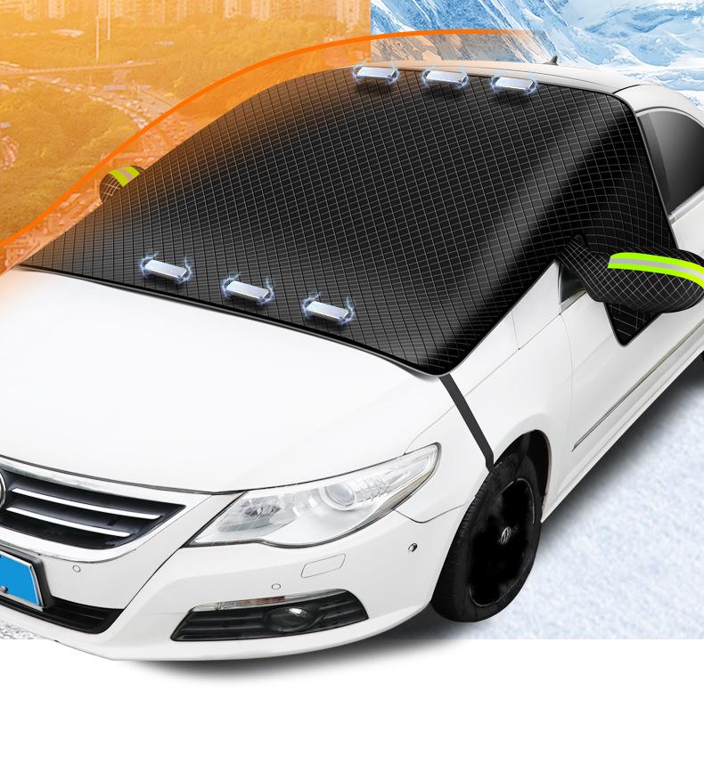 Verdickte Magnetische Wasserdichte Auto Schneeabdeckung - Vergrößerte Windschutzscheibe Halbkörper Oxford Tuch Winterschutz