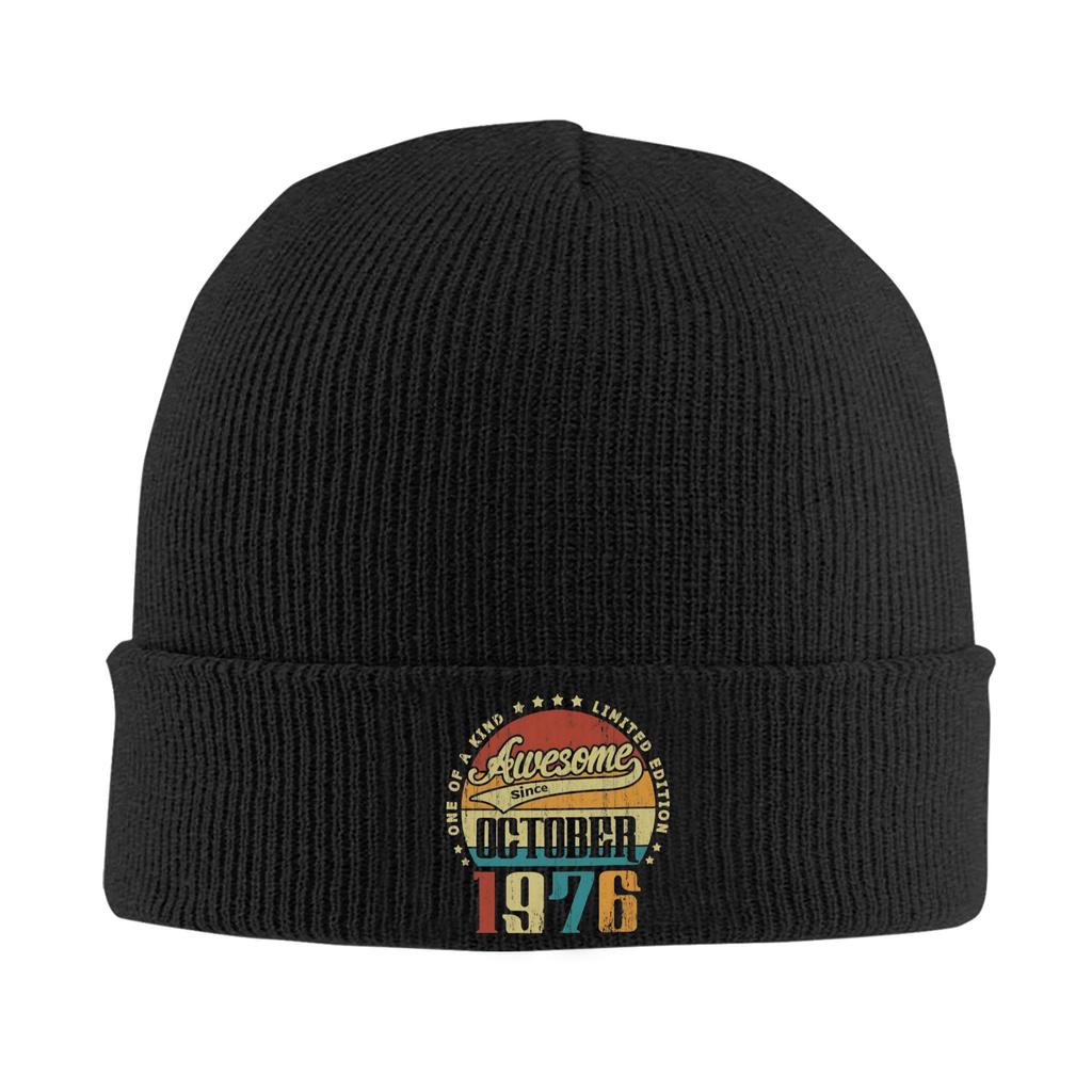 Herren Damen Strickbündel Mütze Geboren 1976 vintage Alter 50 Jahre alt 50. Geburtstag Merch Warm Gestrickt Beanie Mützen Skullies