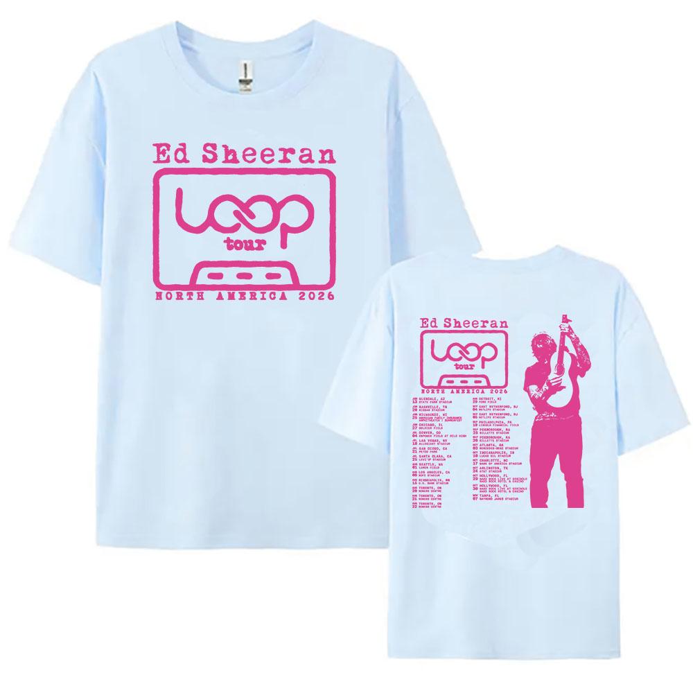Ed Sheeran Loop Tour T-shirt North America 2026 Graphic Print Tees Summer O-neck Short Sleeve Unisex Tshirts Streetwear