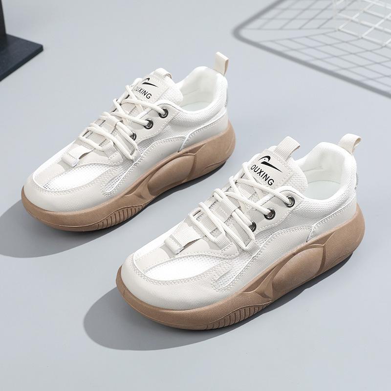 

SH5026-1 Новые дышащие сетчатые туфли, весенне-летняя повседневная женская обувь с сетчатой ​​поверхностью на платформе, увеличивающая рост, модная студенческая обувь для бега 40