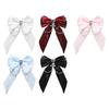 Lace Bowtie Hair Clip for Women Crossed Chain Hairpin Hair Barrette Side Clip 2000s Maid Hair Bows Hair Shaping Ornament