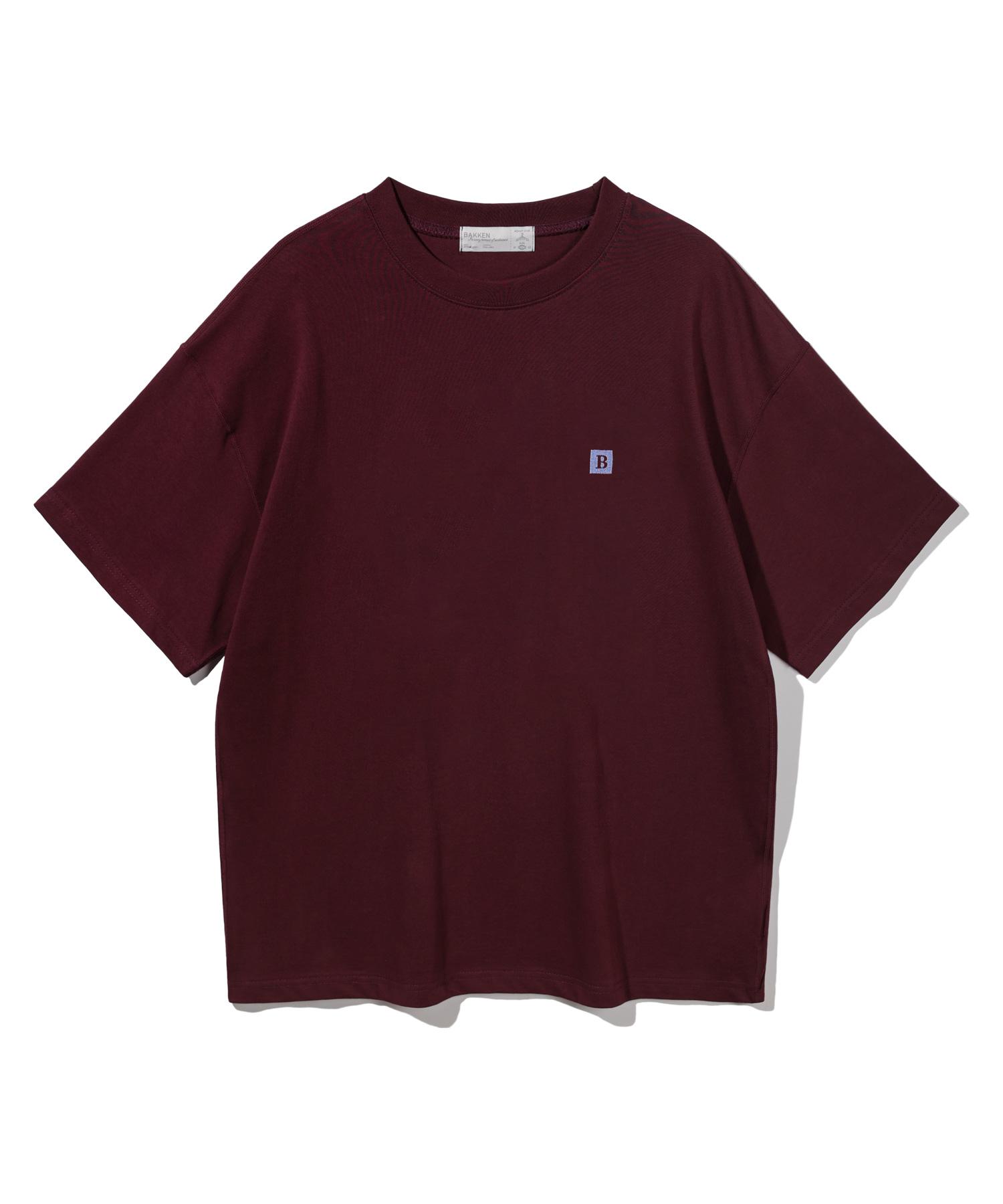 Baken B Square Logo Short-Sleeve T-Shirt Bk3968_Wine Wine/1