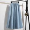Dimanaf Plus Size Skirts Denim Buttons Fashion Patchwork Women Skirt Blue Short Skirt Loose 3XL 5XL