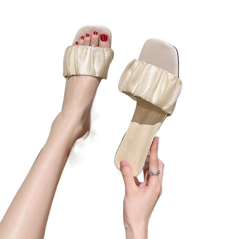 Women High Heeled Sandals Summer New Fashion Crystal Thick Heel Style Waterproof Summer Coat Square Toe Mid Heeled Sandals