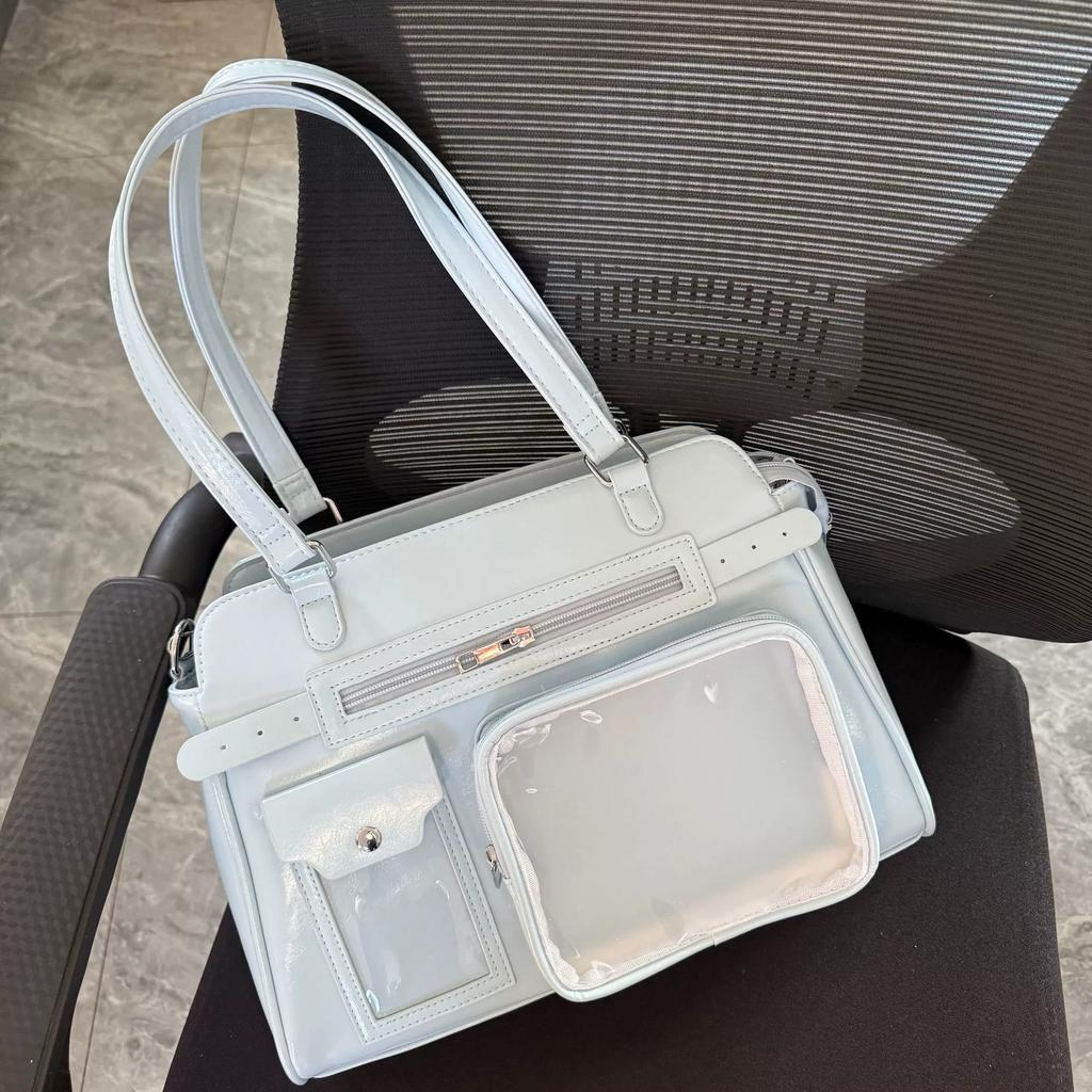 Borsa Itabag Giapponese con Display Trasparente Multitasche Borsa a Spalla Fashi Borsa Tote Borsa a Mano per Uniforme Jk Borsa a Tracolla Stile Y2k