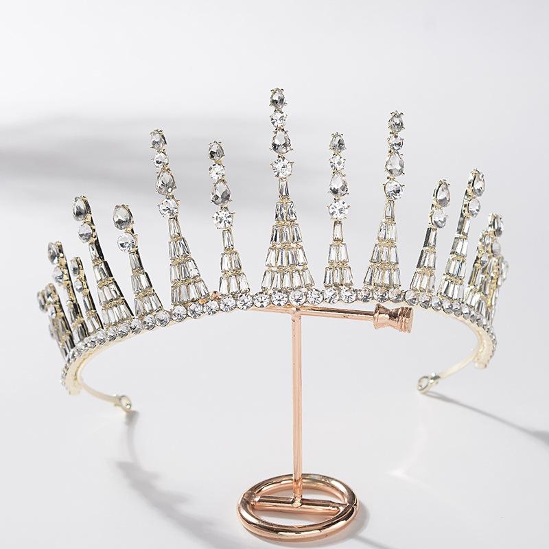 New style crown bridal tiara luxurious and elegant shiny rhinestone crown wedding dress accessories for women